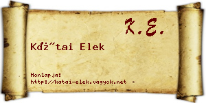 Kátai Elek névjegykártya